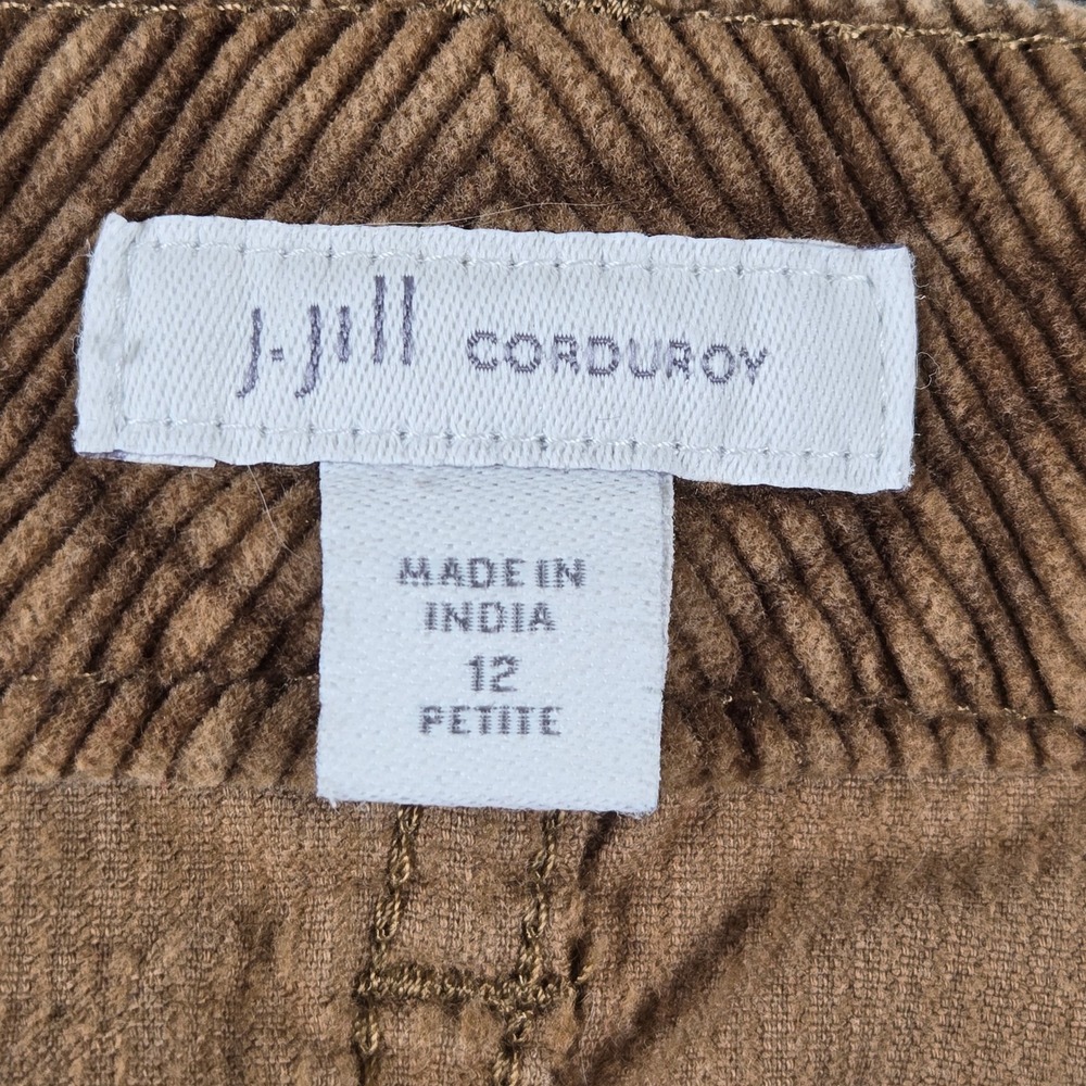 J. Jill Corduroy Pants Women 12 Petite Brown  Wide Leg Trousers - Picture 2 of 11